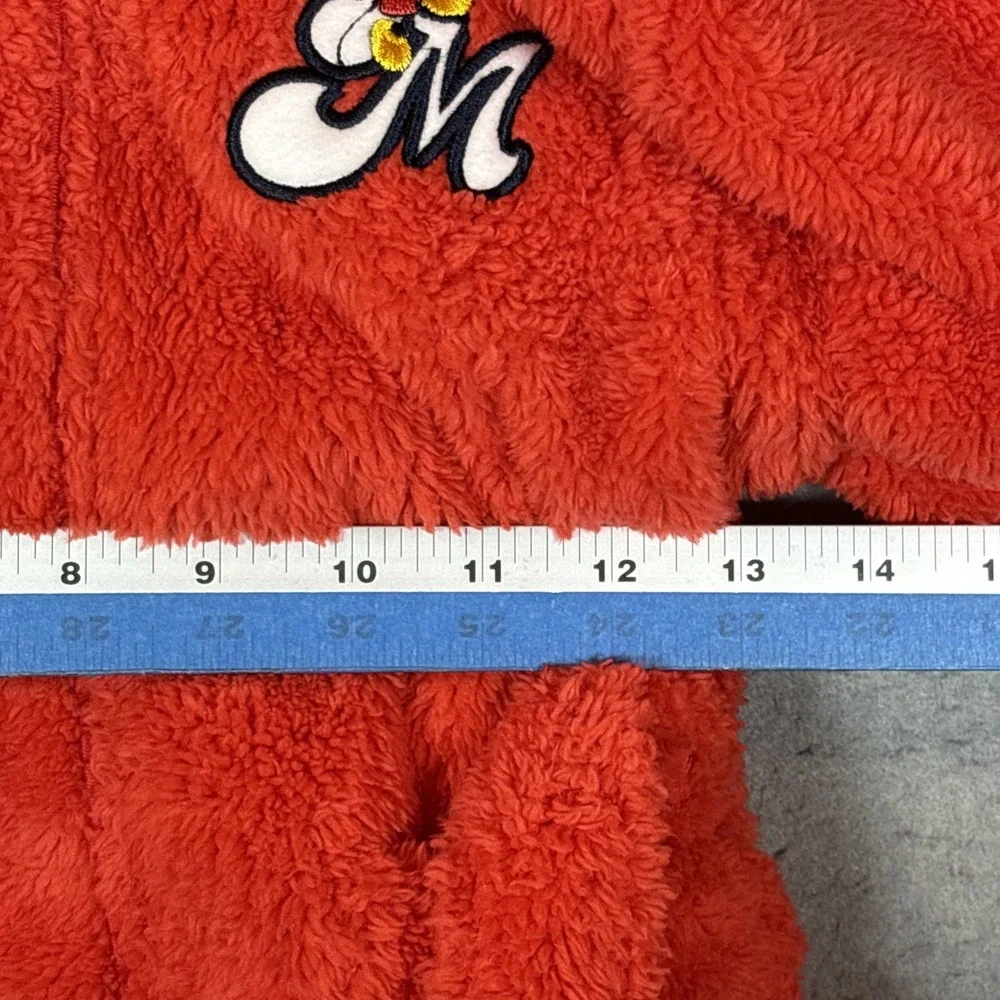 Disney Mickey Mouse Bathrobe Kids Size 4 Red Embroidered Logo EUC